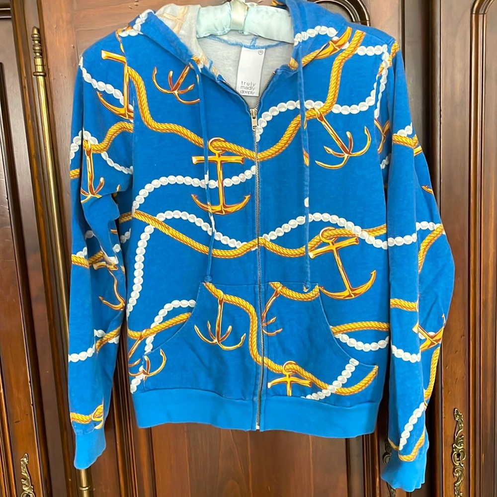 Vintage, hooded, zip up sweatshirt, size medium